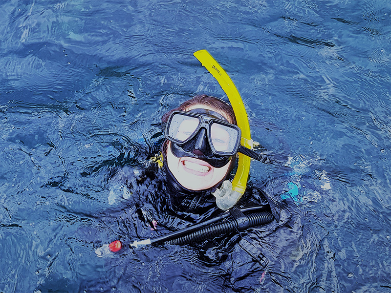 Happy Diver at Surface